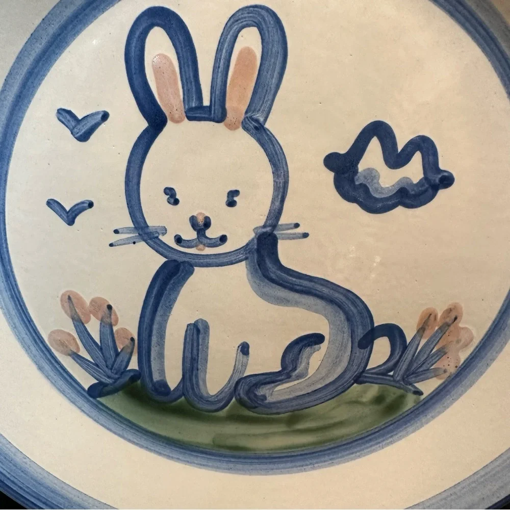 MA Hadley Country Scene Bunny Rabbit Dinner Plate 11 Inch